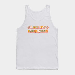 I am my soulmate | Floral Typography Tank Top